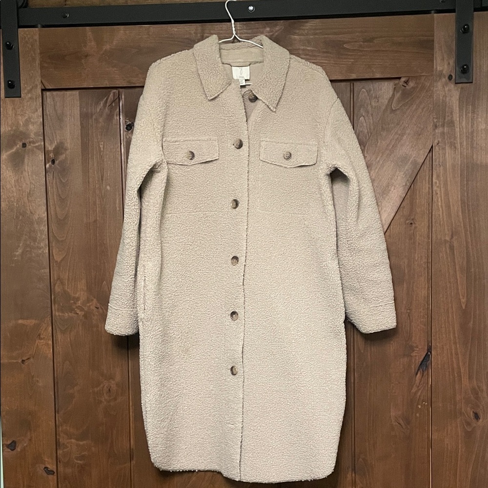 joie Women's Cream Longline Coat size small